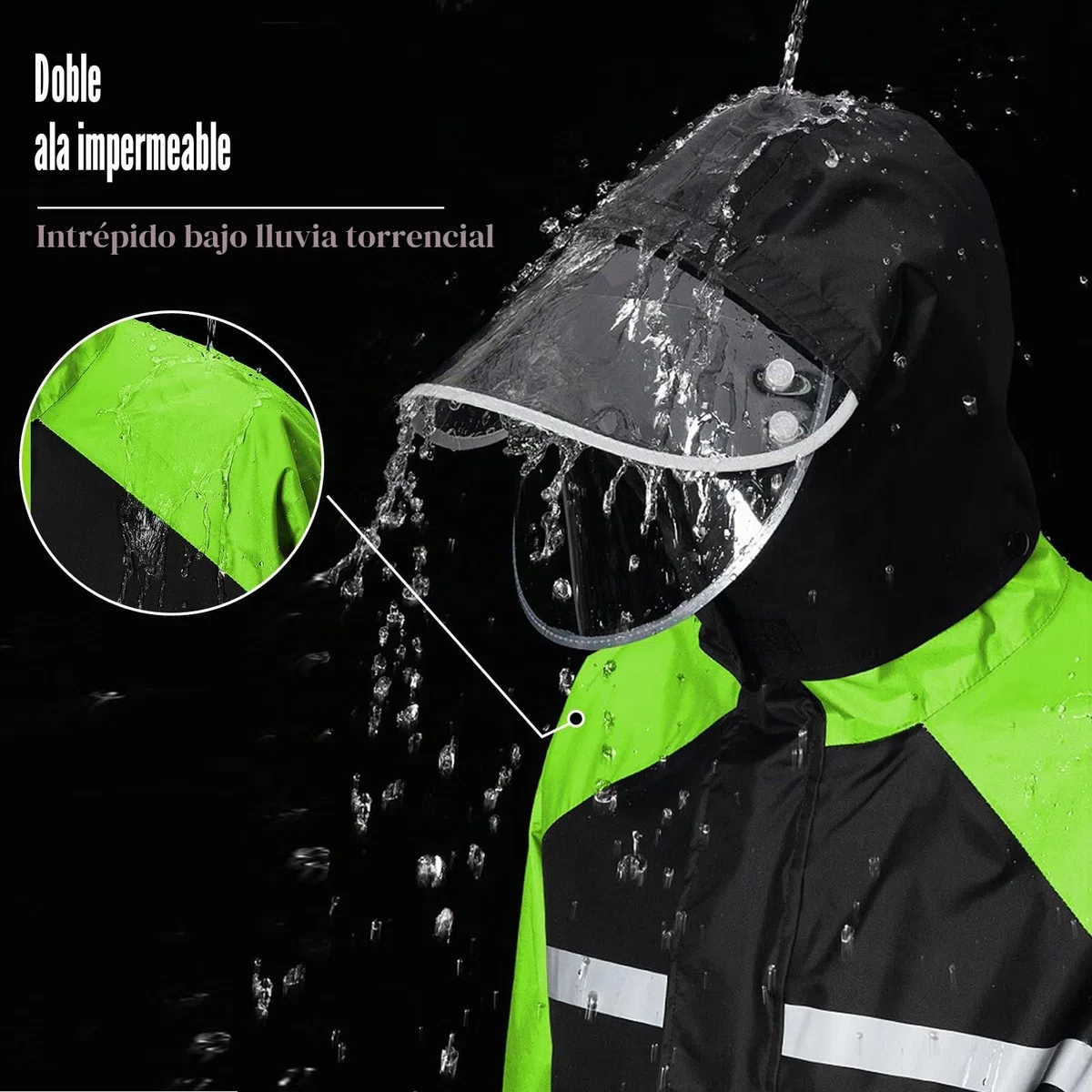Chaquetas Impermeables para Hombre, Traje de lluvia Ligero con Capucha, Traje Impermeable de Moto, Chaqueta y Pantalones Impermeables para Pesca, Senderismo, Ciclismo