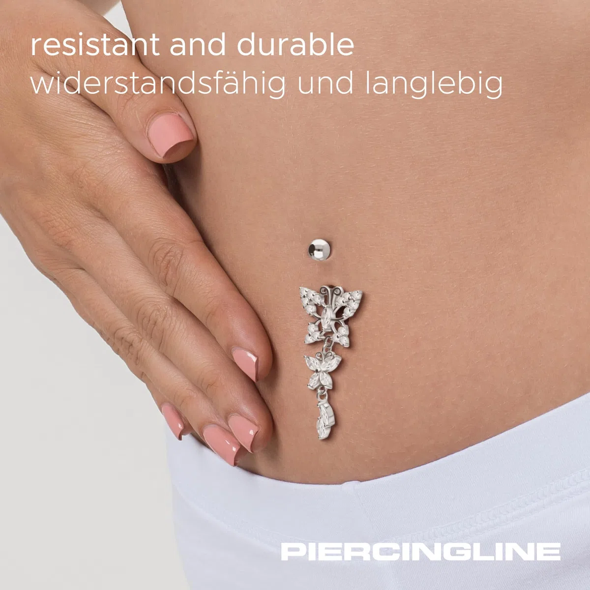 PIERCINGLINE piercing ombligo titanio | Mariposas plata 925 | Piercing Bananabell Plátano | selección de color