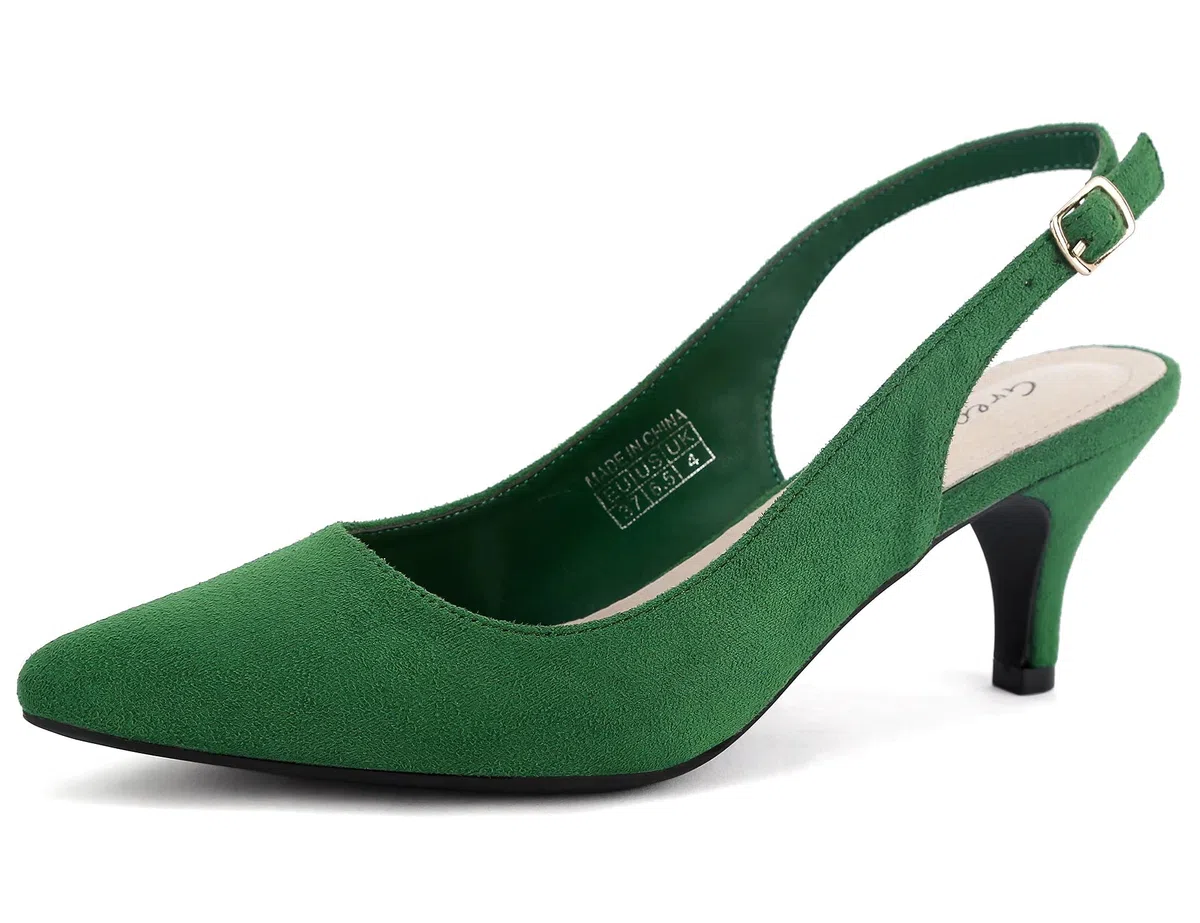 Greatonu Zapatos de Tacón Clásicos Espigones con Hebillas y Tiras en la Parte Trasera para Mujer 36-41 EU
