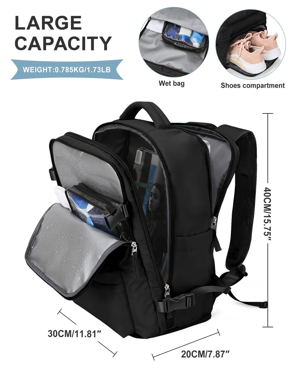 SZLX Mochila al Vacío con Bomba Equipaje de Mano 40x30x20 Ryanair Vueling Wizzair Mochila Viaje Cabina Avion 40x20x25 Mujer Bolsas de Viaje 45x36x20 Easyjet Maleta Portatil 14 pulgadas Hombre con USB
