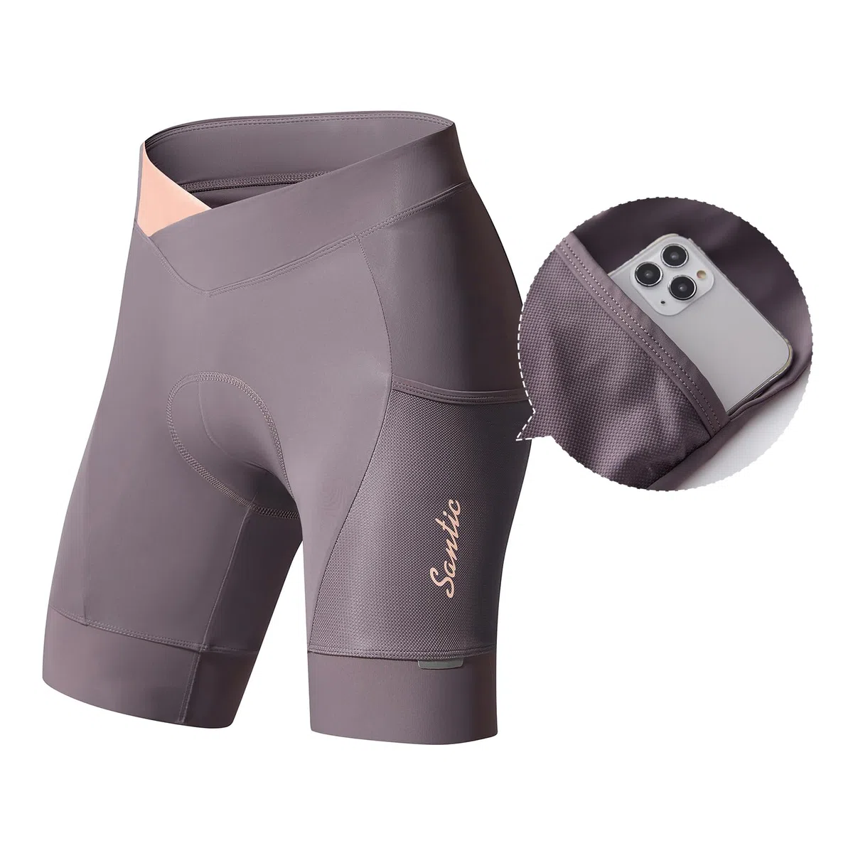 Santic Pantalones Cortos de Ciclismo Pantalones Cortos de Ciclismo Acolchados para Mujer