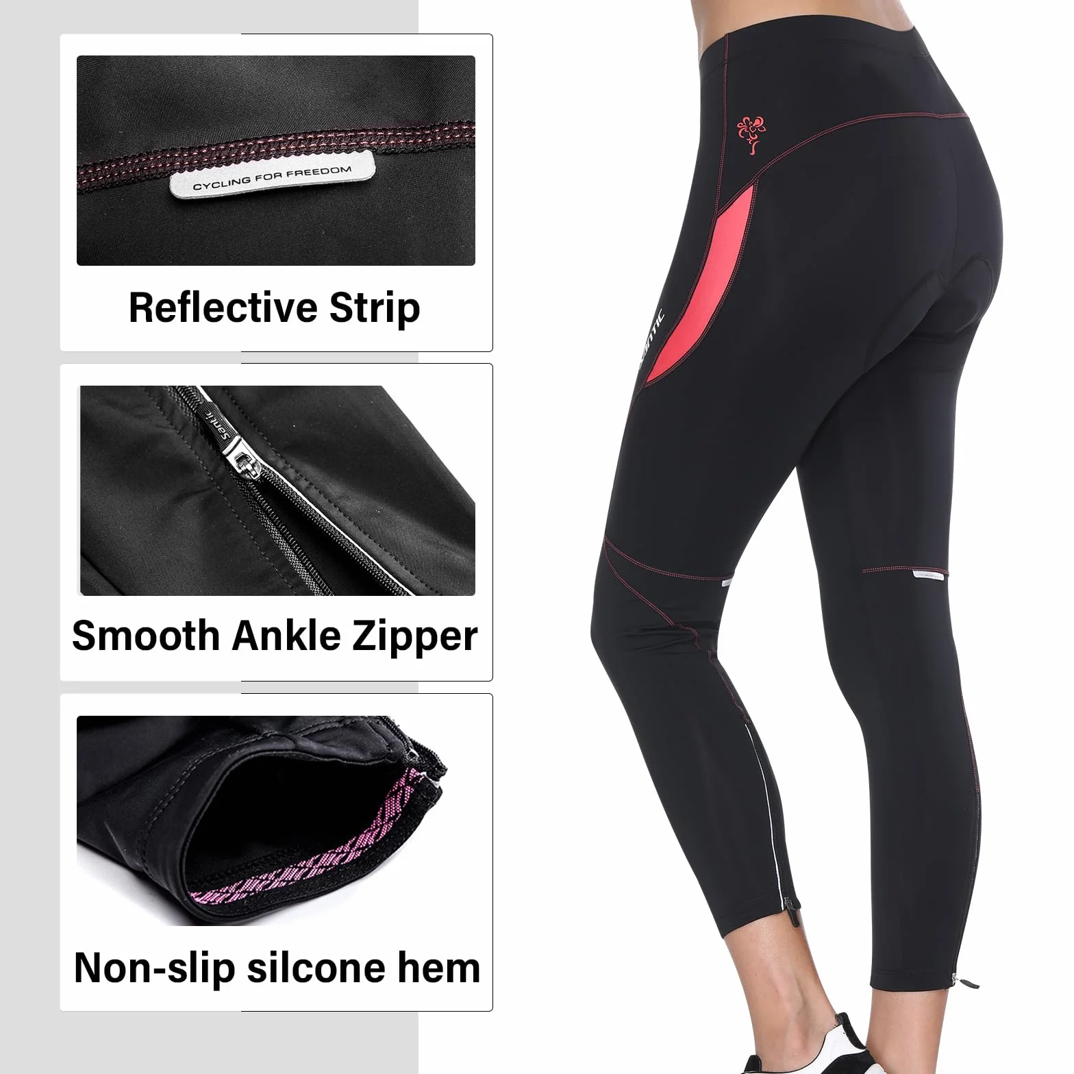 Santic Culote Ciclismo Mujer Culote Bicicleta Pantalones Largos de Ciclismo/Bicicleta/MTB con Badana para Mujeres - Parni