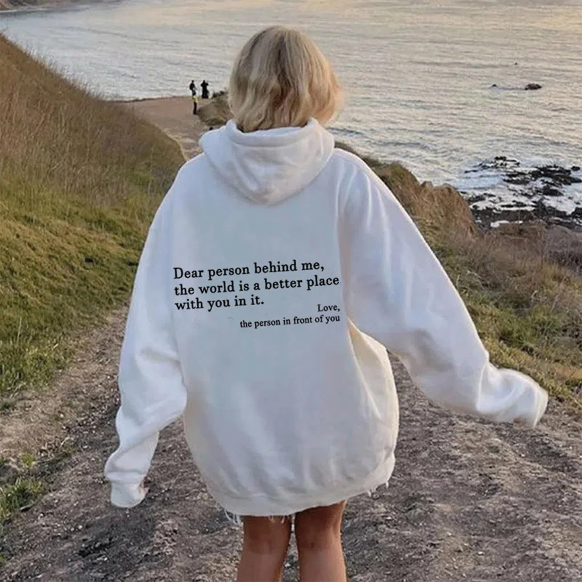Genérico You Are Enough Hoodie, Dear Person Behind Me Sweatshirt Hoodie for Women Casual Letter Print Sleeve Pullover Gift