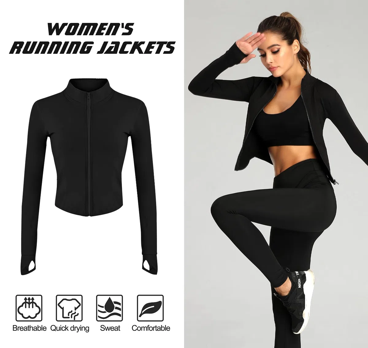 SEAUR Chaqueta de running para mujer, corte ajustado, chaqueta deportiva de verano, transpirable, de secado rápido, sudadera para fitness, yoga, tallas S, M, L, XL, 2XL