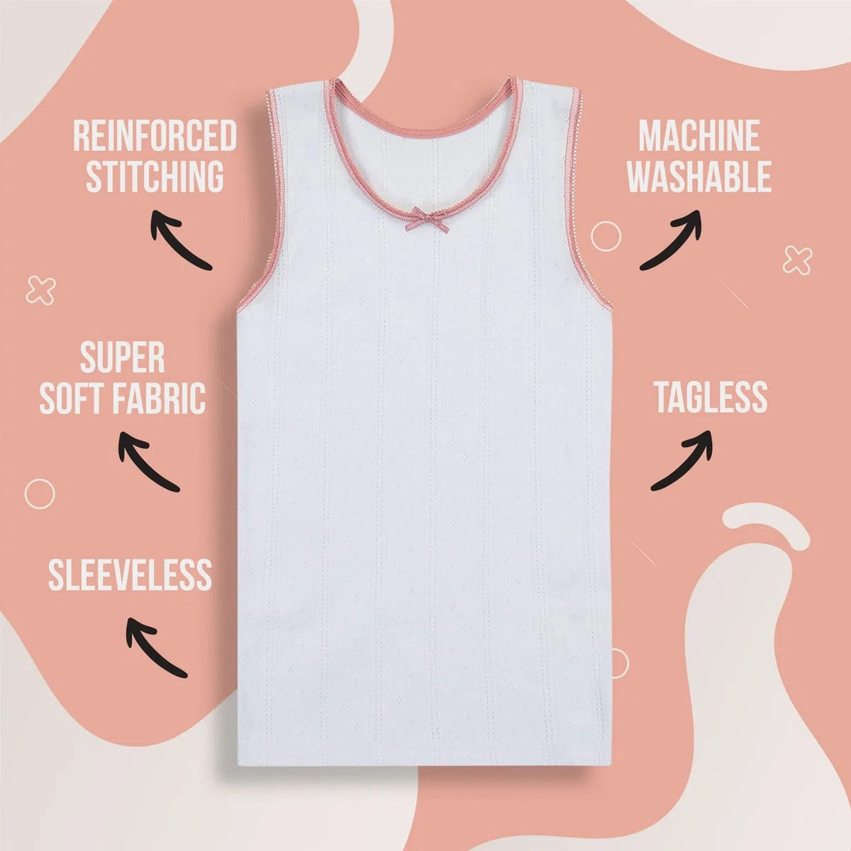 Buyless Fashion Camiseta de algodón sin Mangas con Estampado para Niñas (Pack 6)