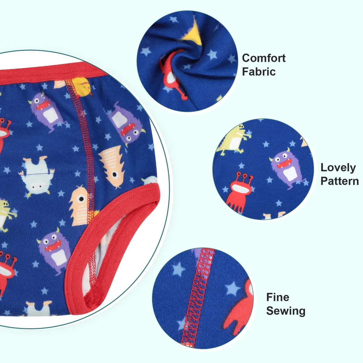 FLYISH DIRECT Calzoncitos de Entrenamiento para bebés, Paquete de 6 Calzoncillos de Entrenamiento para niñas y niños, 2-7 años, Lavables y Reutilizables, 140/7T