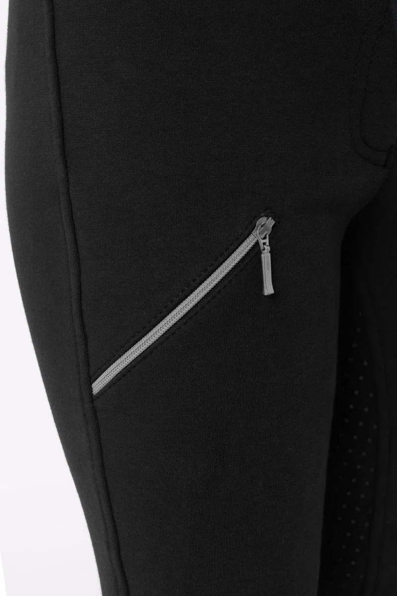 HORZE Felicia - Pantalones de equitación para niña con trabillas para cinturón, ribete completo y funda para teléfono móvil