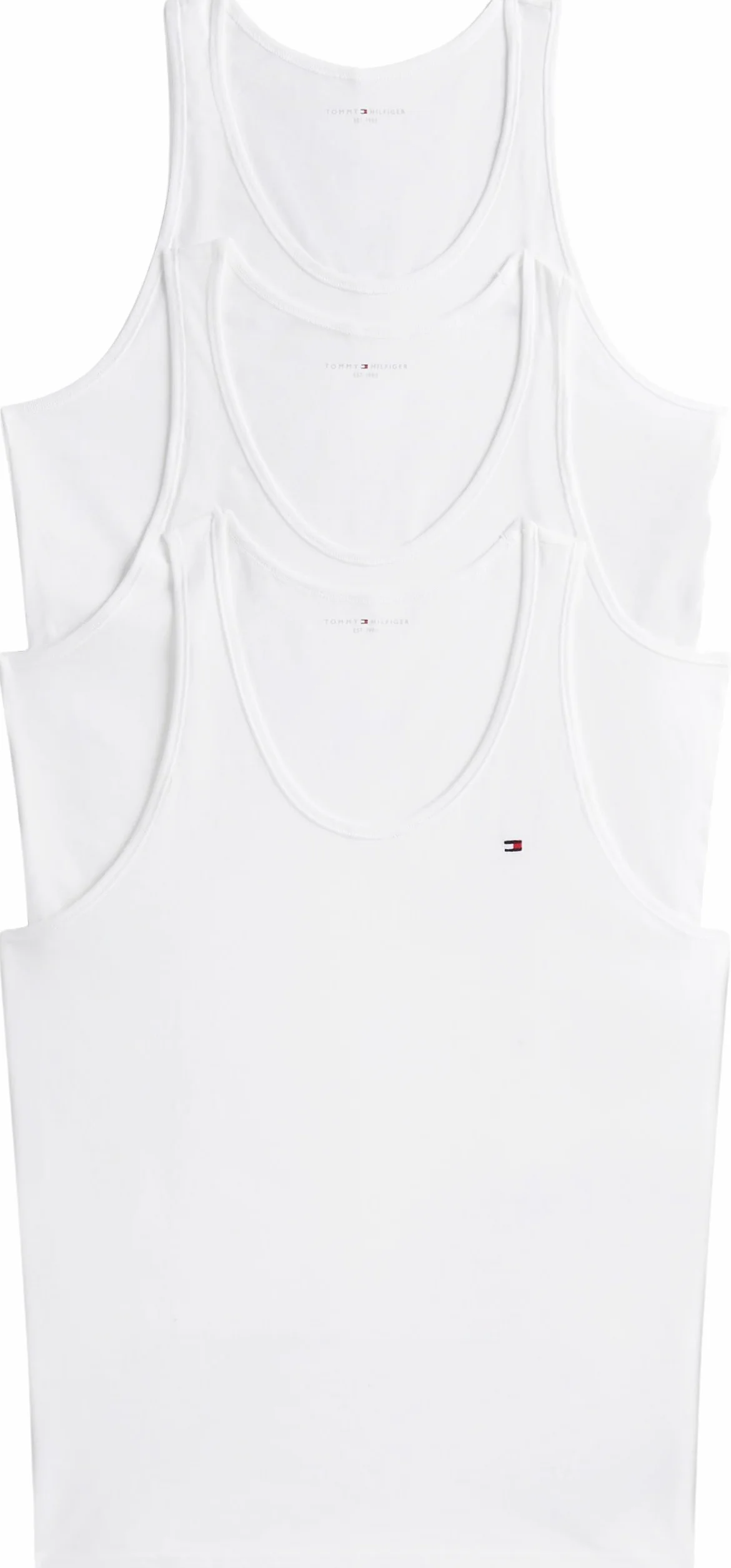 Tommy Hilfiger Camisetas de Tirantes Hombre Pack de 3 Tank Tops con Cuello Redondo