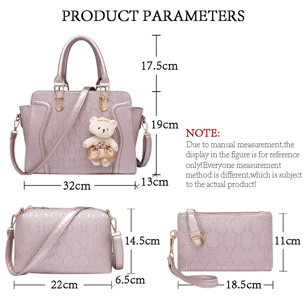 Pahajim Bolso Mano Mujer Moda Set Bolso de PU Piel, Conjuntos de Bolsos 4pcs incluye Tote Bag Bandolera Clutches Monedero,para Trabajo, Casual, Fiesta