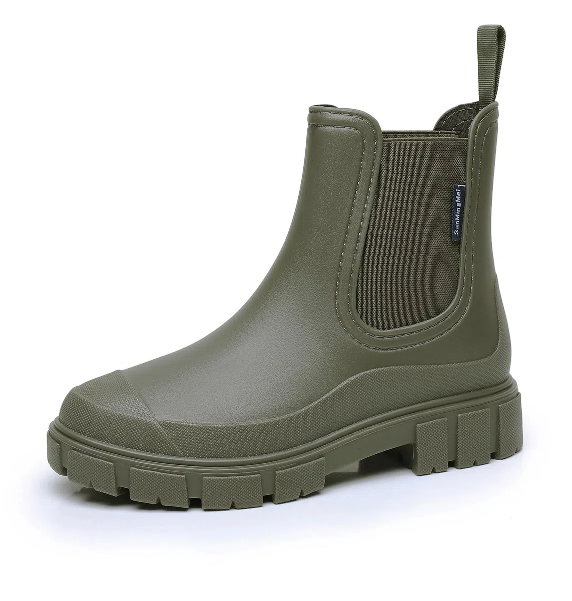 DRECAGE Botas de Agua Mujer Chelsea Lluvia Botines Impermeable Antideslizante Wellington Botas Jardín Trabajo Boots