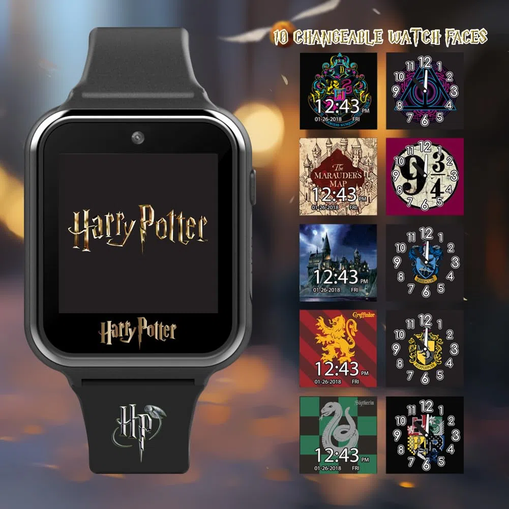 Accutime Watch- Reloj Interactivo Harry Potter, Cámara, Color negro, Talla única (HP4096)