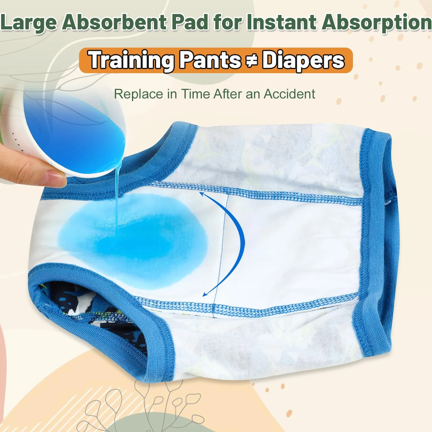 MOEMOE BABY Calzones de Entrenamiento, Pantalones de Entrenamiento para bebé,10 Unidad, 100% Algodón Absorbentes Bragas de Aprendizaje para niños de Ragazzi 2 a 9 años