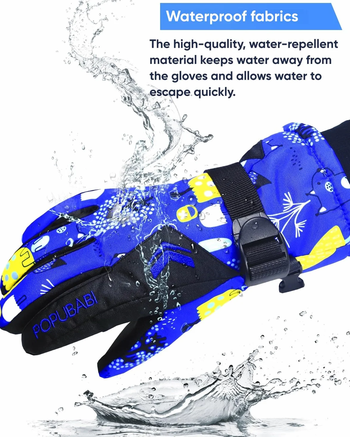 Guantes de Esquí para Niños y Niñas, Impermeables y a Prueba de Viento, Cálidos para Snowboard, Ciclismo y Deportes de Invierno