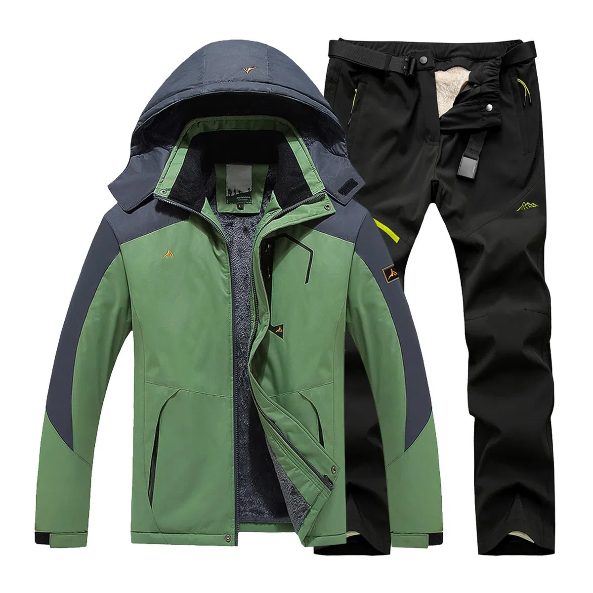 Traje de esquí para hombre, 2 piezas, juego de 2 piezas para exteriores, juegos de snowboard a prueba de viento, traje de esquí, traje de esquí de invierno, chaqueta y pantalones, traje de