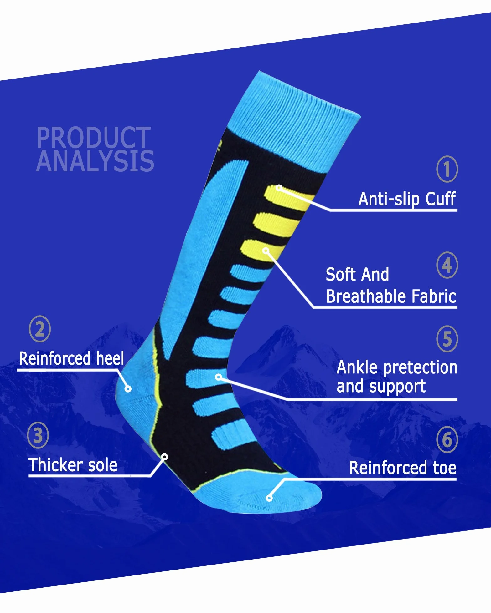 2 Pares Calcetines de Esquí de Invierno Calientes para Snowboard, Ciclismo, Trekking, Calcetine Deportes Control de Humedad Anti-Odor Anti-Bacteriano para Ninas Niños