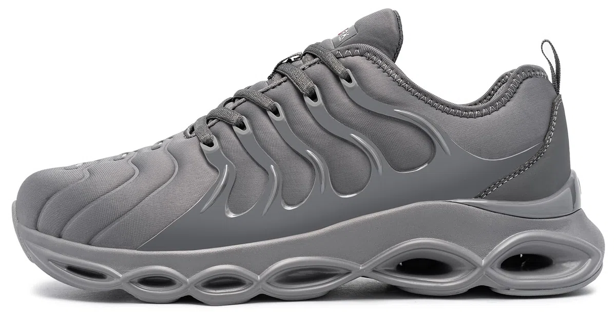 LARNMERN Zapatos de Seguridad Mujer Amortiguación Moda Zapatillas de Seguridad Cómodo Ligeras Respirable Calzado de Seguridad Punta de Acero(Gris Oscuro,39EU)