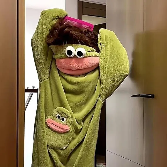 Mono de Monstruo Verde para Adultos, Sudadera con Capucha de Forro Polar, Pijama de Cuerpo Entero Acogedor con Bolsillos, Disfraz cálido Unisex para Halloween y Carnaval