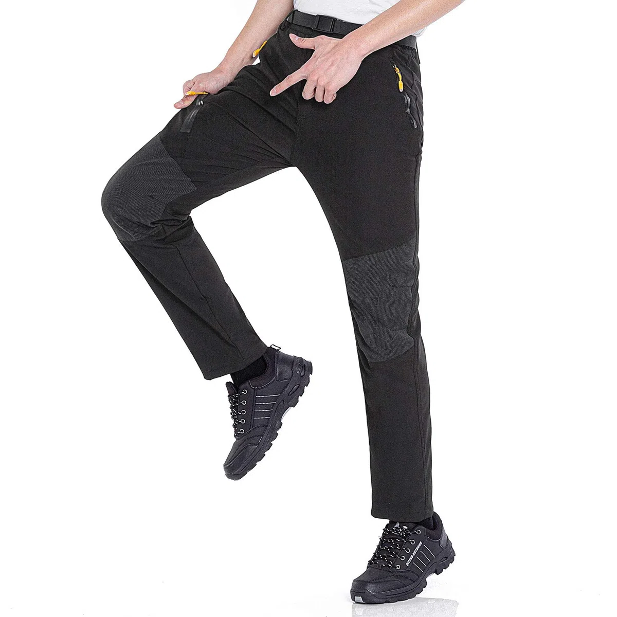 de Los Hombres Exterior Pantalones Ligeros Secado Rápido Senderismo Caza Pantalones de Pesca con Cinturón
