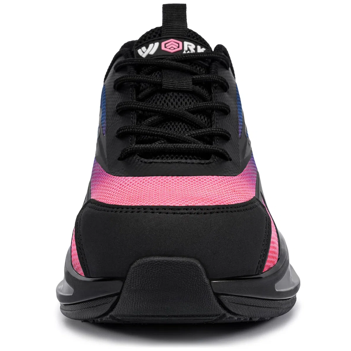 LARNMERN Zapatos de Seguridad Mujer Zapatillas de Seguridad Amortiguación Ligeros Comodidad Transpirabilidad Moda Zapatos de Trabajo(Azul Rosa,36EU)