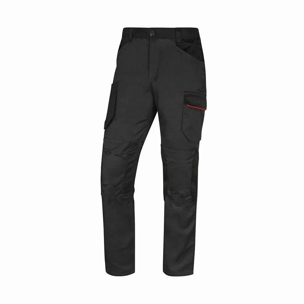 Delta plus Pantalón de Trabajo elástico Mach 2 M2PA3STR 260 g/m², Gris-Rojo, XL