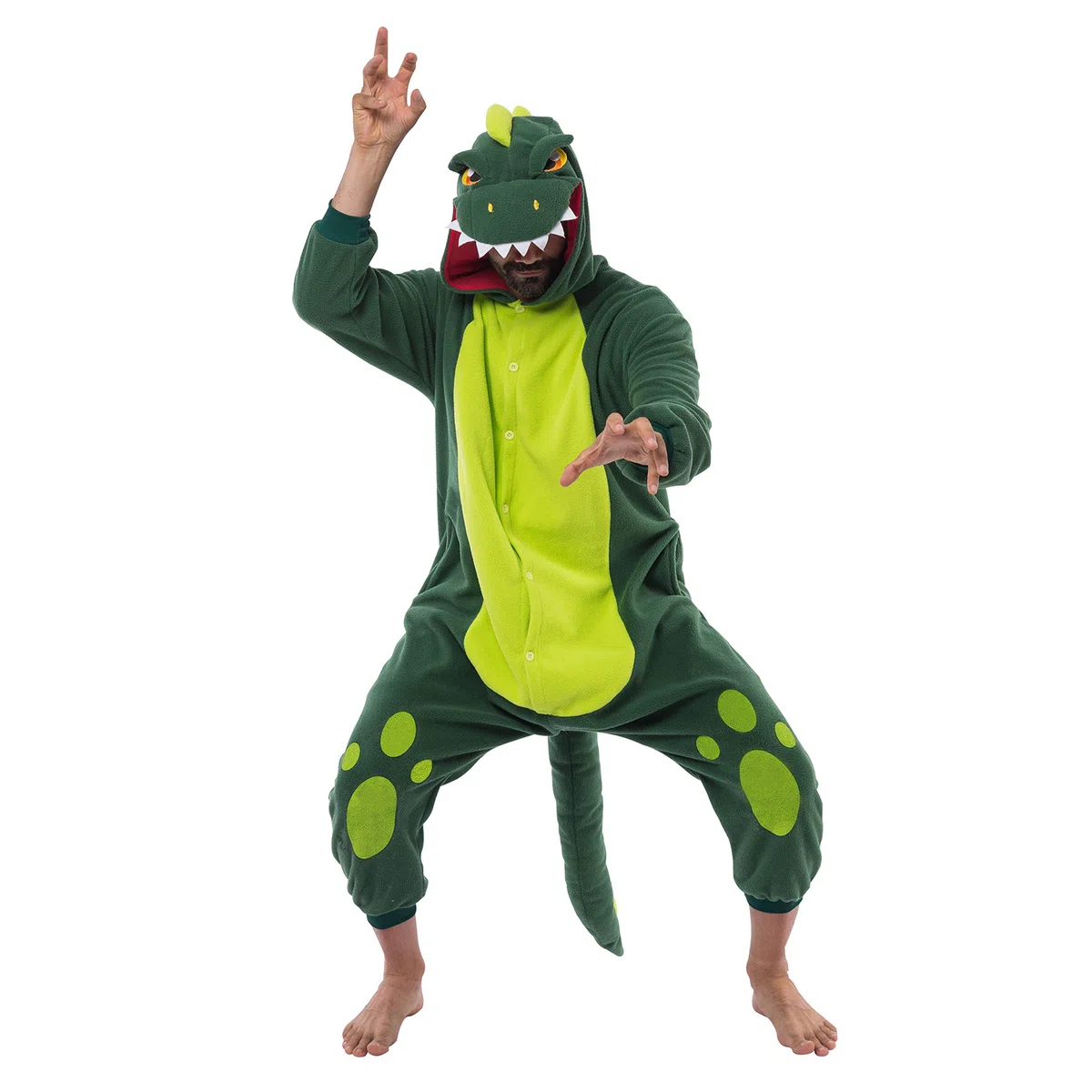 Spooktacular Creations Dinosaurio Pijamas Unisex Felpa Cosplay Halloween Animal Disfraz Onesie Adulto Tamaño