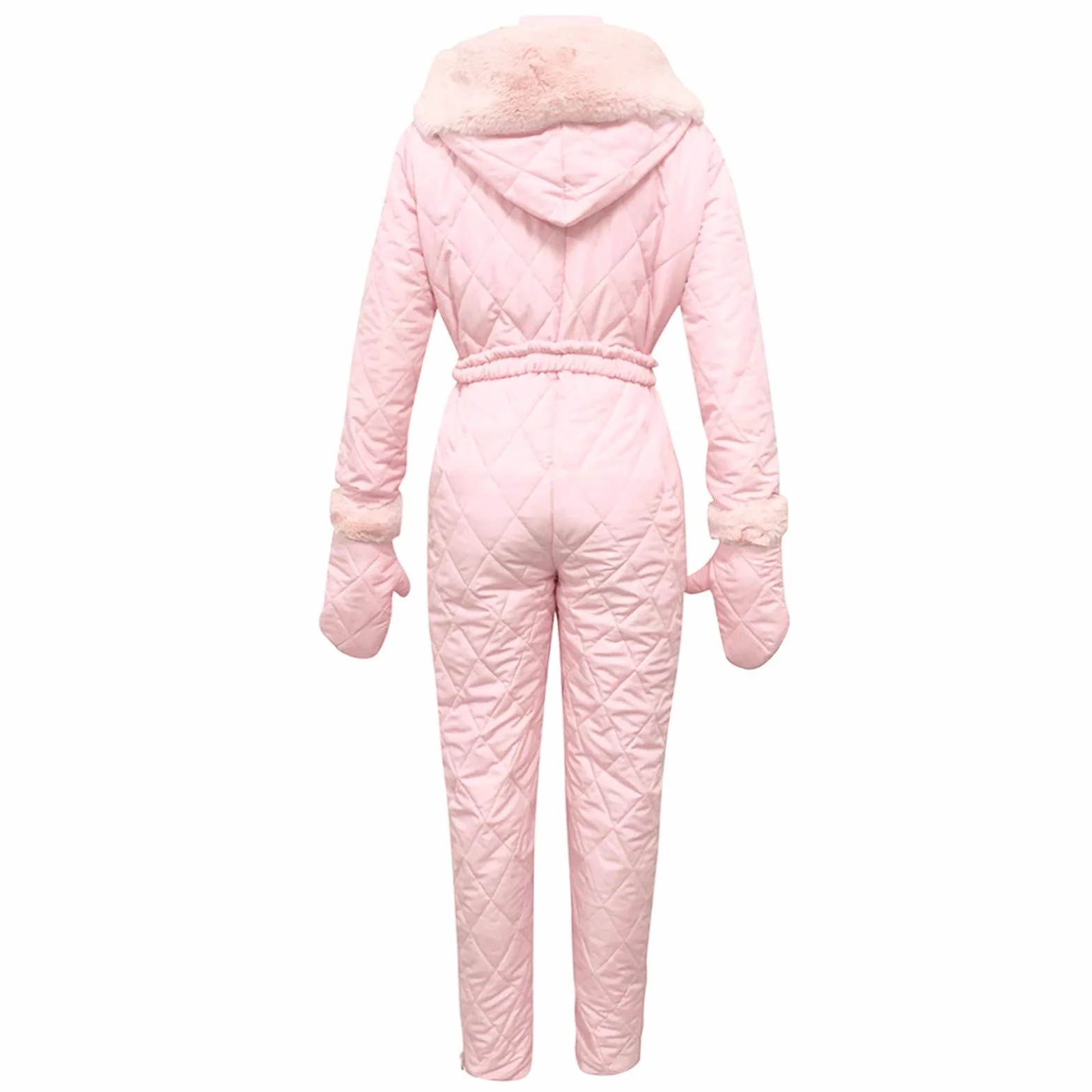 Traje de esquí para mujer, talla grande, mono largo, mono de invierno con capucha, térmico a prueba de viento, manga larga, pantalones de nieve gruesos