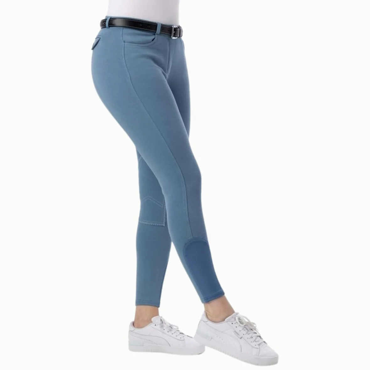 RIDING WORLD - Pantalones de equitación para mujer y niños Alexandrie | Pantalones de equitación con ribete en las rodillas de tela | con bolsillos delanteros | Leggings de equitación en seis colores
