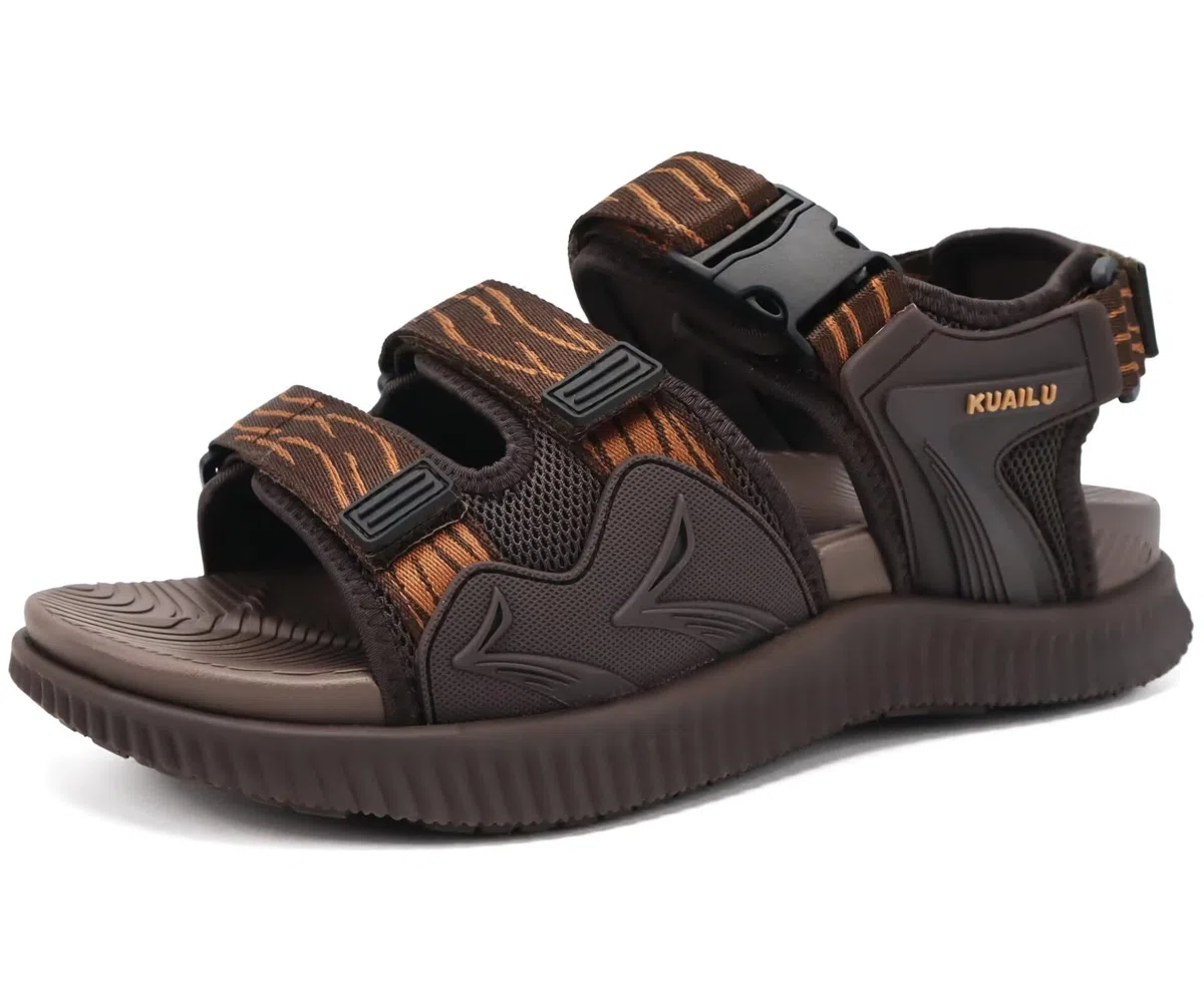 KuaiLu Sandalias Trekking Deportivas Hombre Comodas Ortopedicas Fascitis Plantar Exterior Caminar Sandalias Senderismo Ligera Ajustables Verano Antideslizantes Zapatos