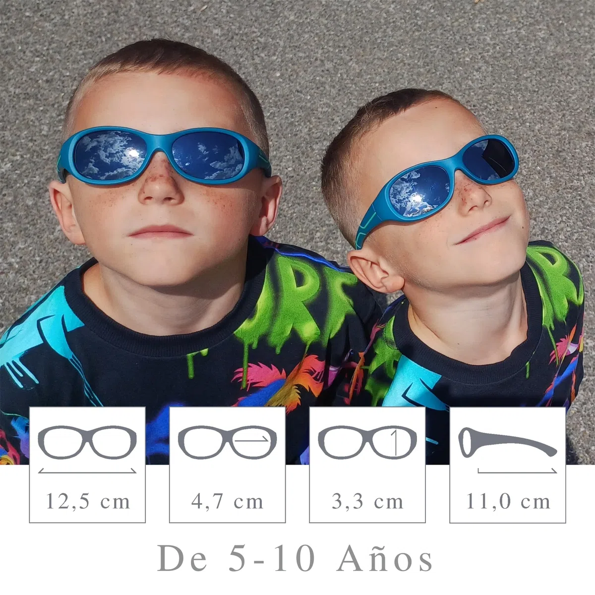 ActiveSol Gafas de Sol para Niños Extra Oscuras Categoría 4, "Kids@School 5 – 10 Años, Polarizadas, Protección UV400