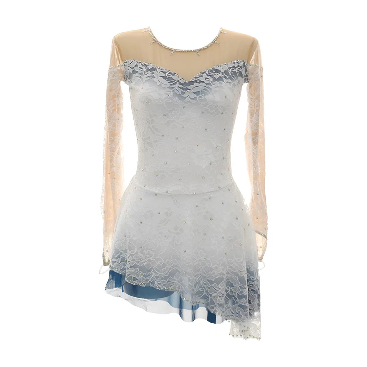 Vestido De Patinaje Artístico Sobre Hielo For Niñas Y Mujeres, Trajes De Práctica De Patinaje Sobre Hielo Profesional De Manga Larga For Espectáculo De Vacaciones