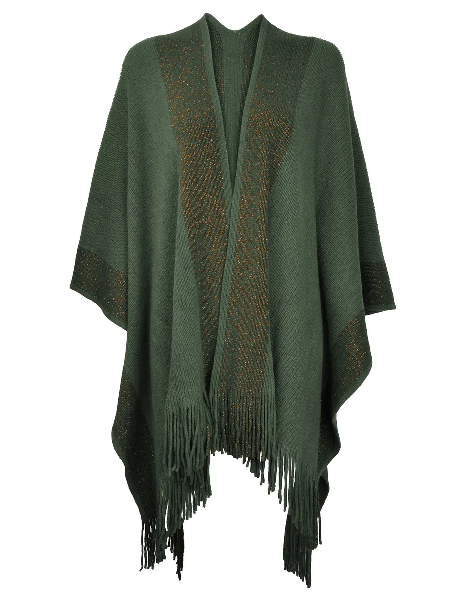 ZLYC Soft Ponchos y capas de punto Mujer