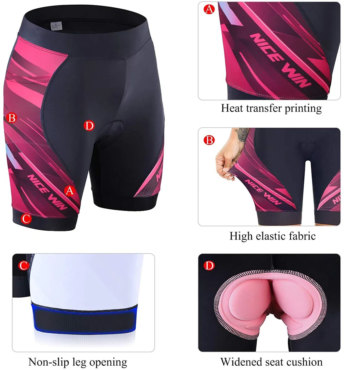 NICEWIN Pantalones de Ciclismo para Mujer