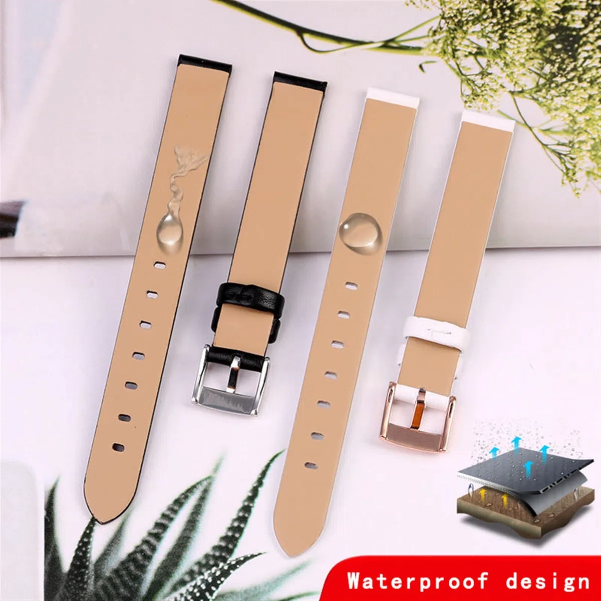Correa de Cuero Genuina para Swarovski 5158517/5158544/5158972 Watchaccesorios Pulsera de Moda de 12 mm Watry Watch Femenina