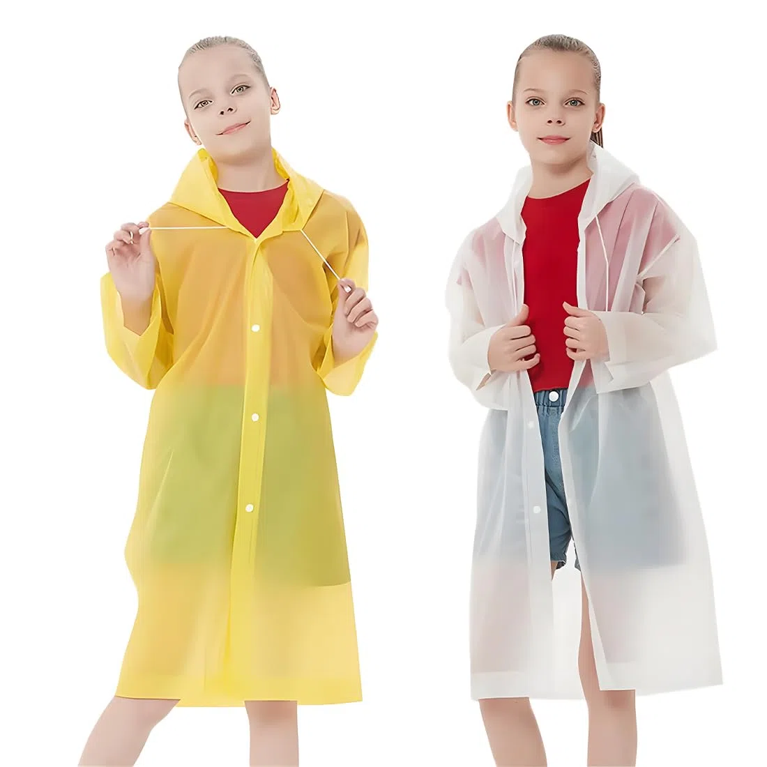 2 Piezas Eva Poncho Reutilizable,Poncho de lluvia para niños,Poncho de lluvia impermeable portátil,Adecuado para niños
