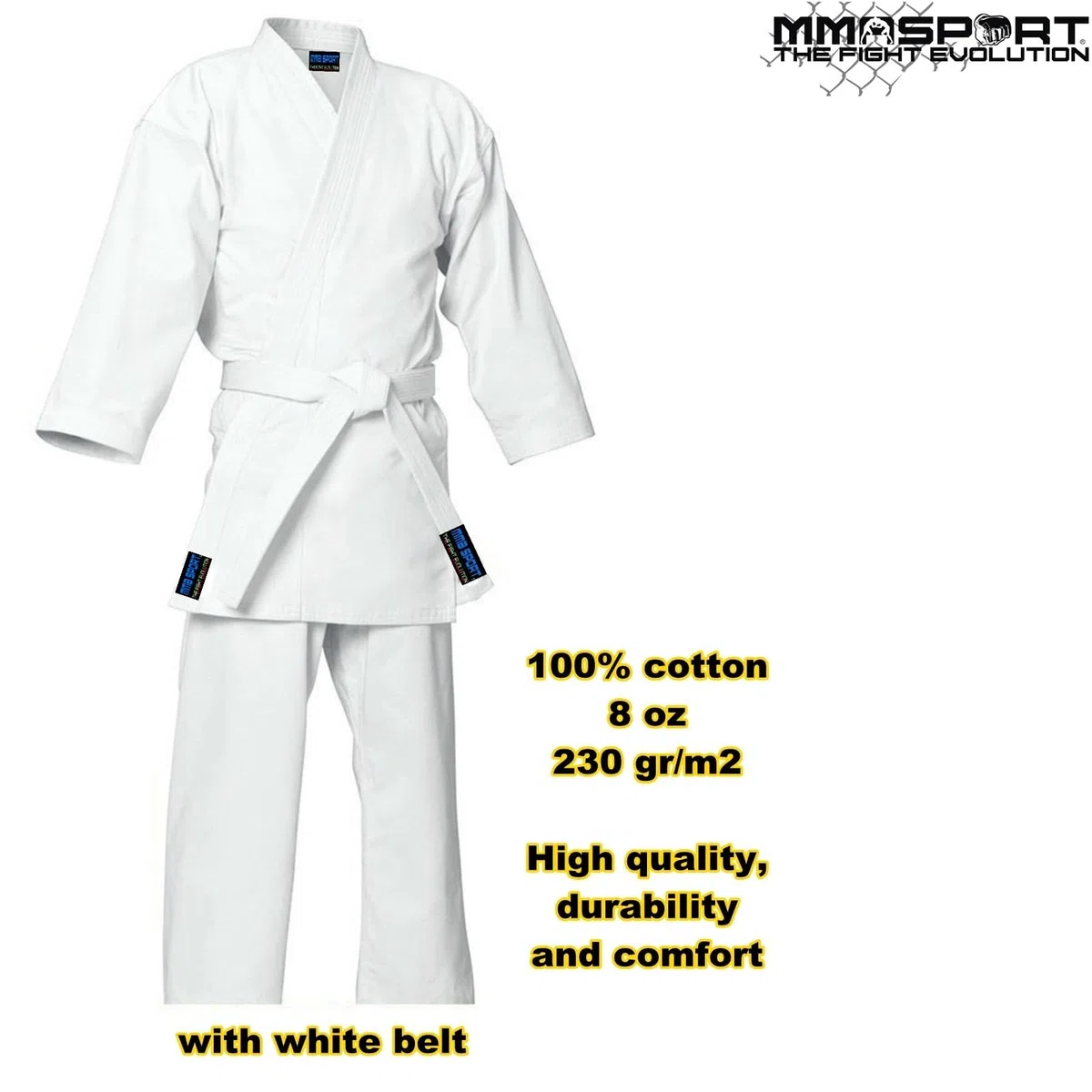 mmasport Kimono Karate 100% algodón 230 gr 8 oz