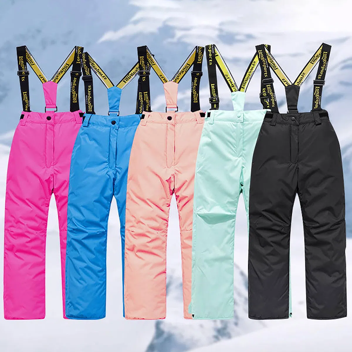 Overol de nieve con aislamiento para niños y niñas, pantalones de esquí, senderismo, pantalones cálidos y gruesos para exteriores, atléticos, correas de hombro ajustables, impermeables, resistentes al