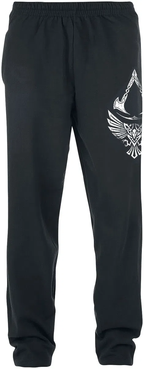 Assassin's Creed Valhalla - Raven & Symbol Hombre Pantalones de deporte Negro Ancho