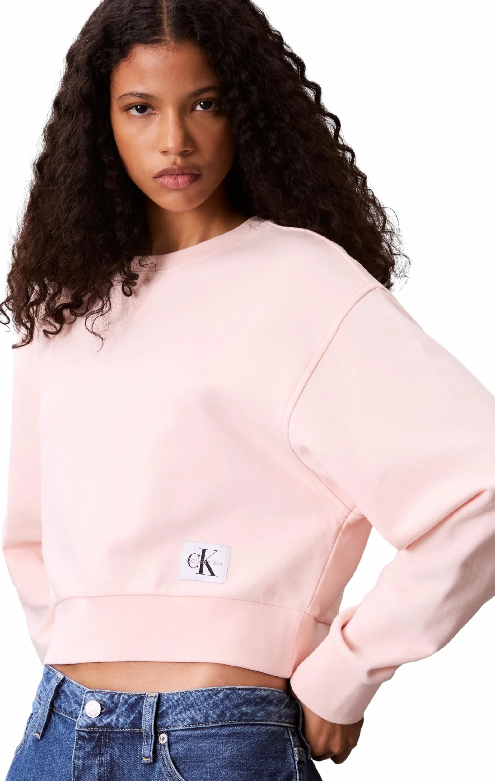 Calvin Klein Sudadera Mujer Badge Logo Cropped