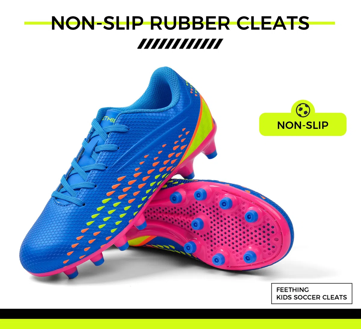 Unisex Calzado de Fútbol Niños/Niñas Zapatos de Fútbol Ligeros para Calzado Atlético Antideslizante de Tierra Firme