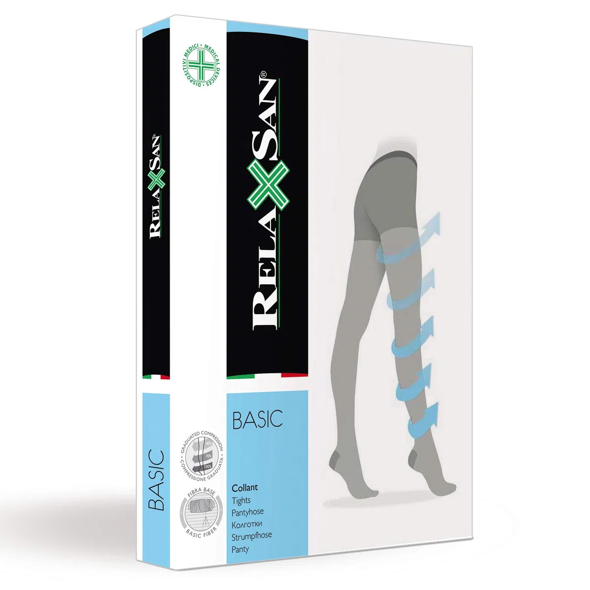Relaxsan Basic 980A Pantimedias contenitivas 280 Den punta abierta compresión 22-27 mmHg