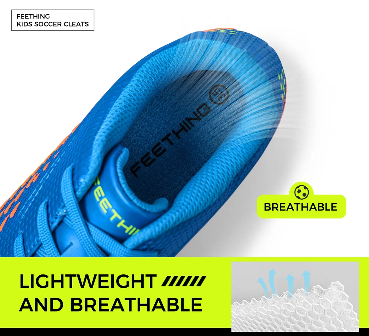 Unisex Calzado de Fútbol Niños/Niñas Zapatos de Fútbol Ligeros para Calzado Atlético Antideslizante de Tierra Firme