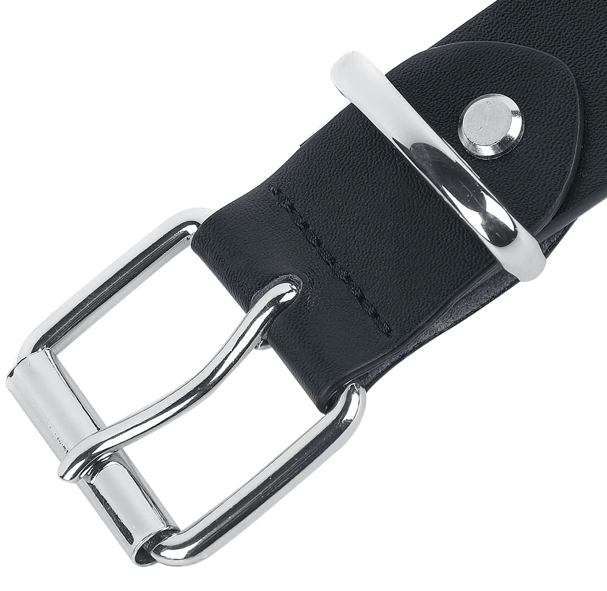 Black Premium by EMP Unisex Cinturón negro de dos filas de tachuelas