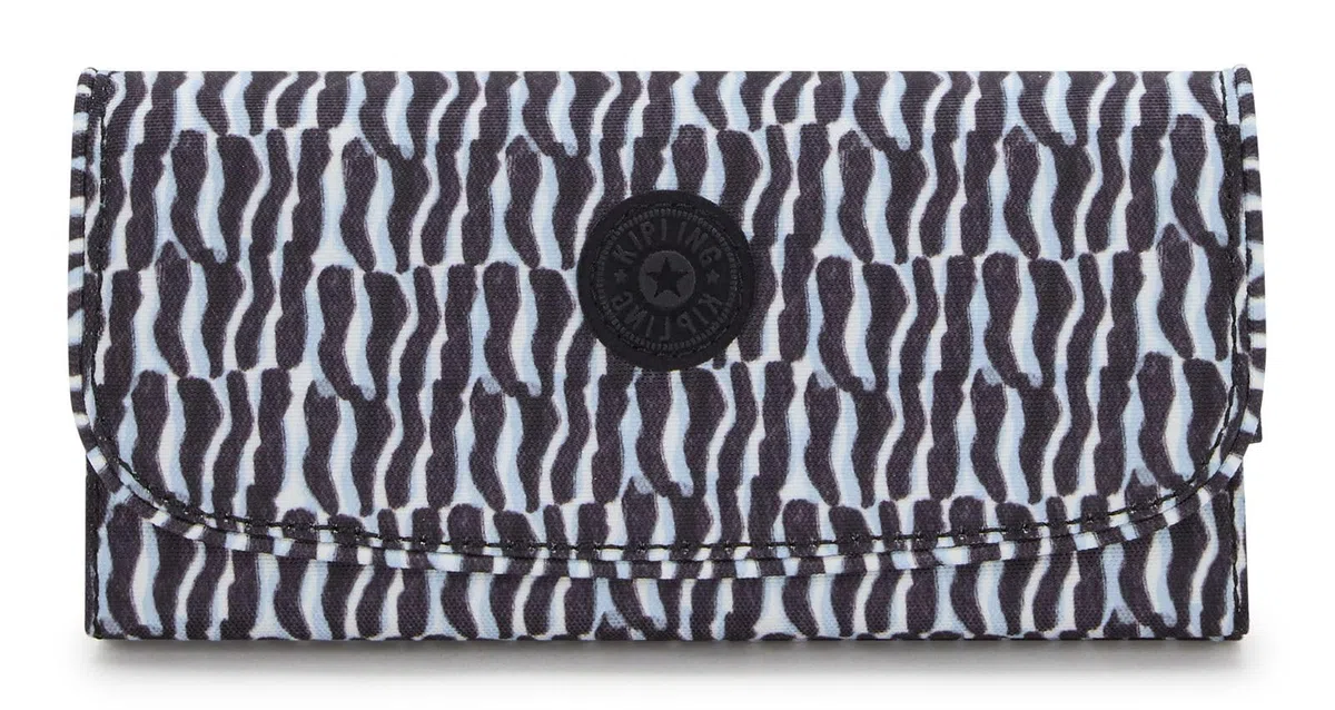 Kipling Money Land, Billetera Grande, Azul (Holiday Waves)