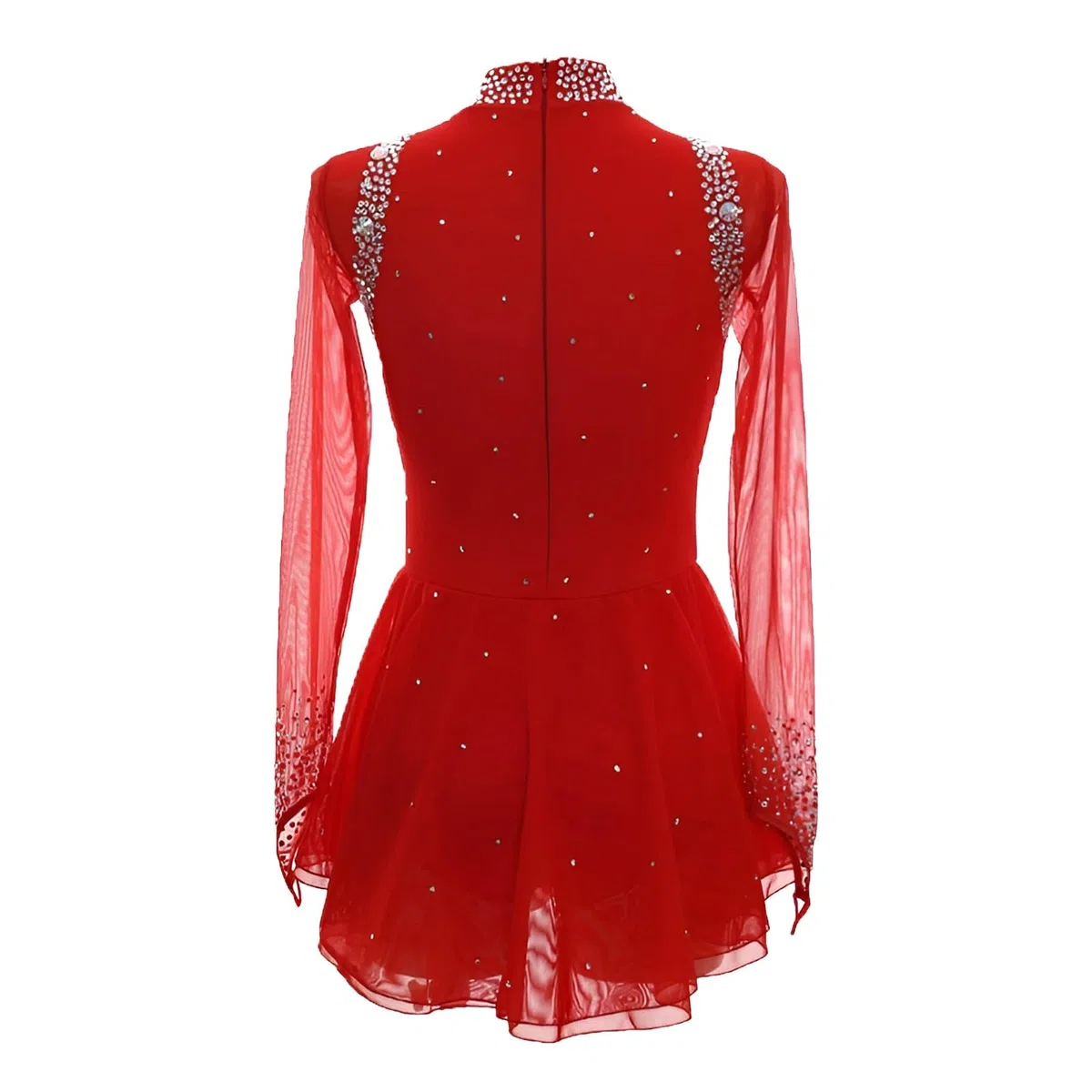 Vestido De Patinaje Artístico For Niña, Mangas Largas, Hecho A Mano, Personalizado, Vestido De Competición De Danza Sobre Hielo For Adultos Y Niños