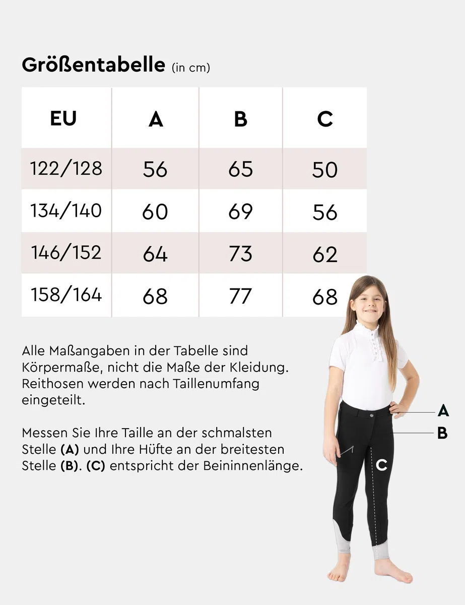 HORZE Felicia - Pantalones de equitación para niña con trabillas para cinturón, ribete completo y funda para teléfono móvil