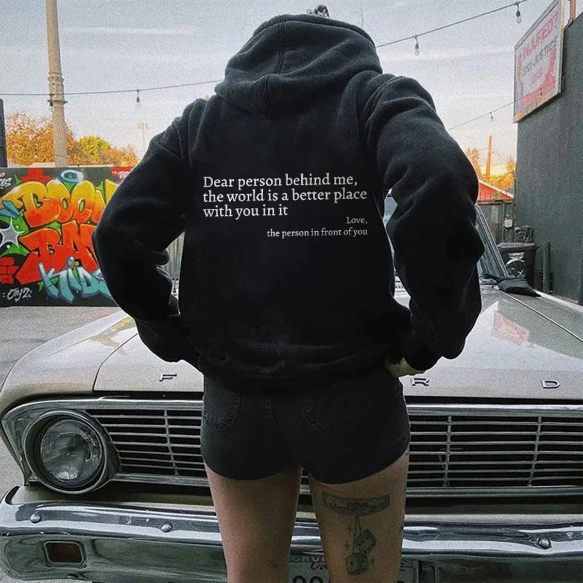 Genérico You Are Enough Hoodie, Dear Person Behind Me Sweatshirt Hoodie for Women Casual Letter Print Sleeve Pullover Gift