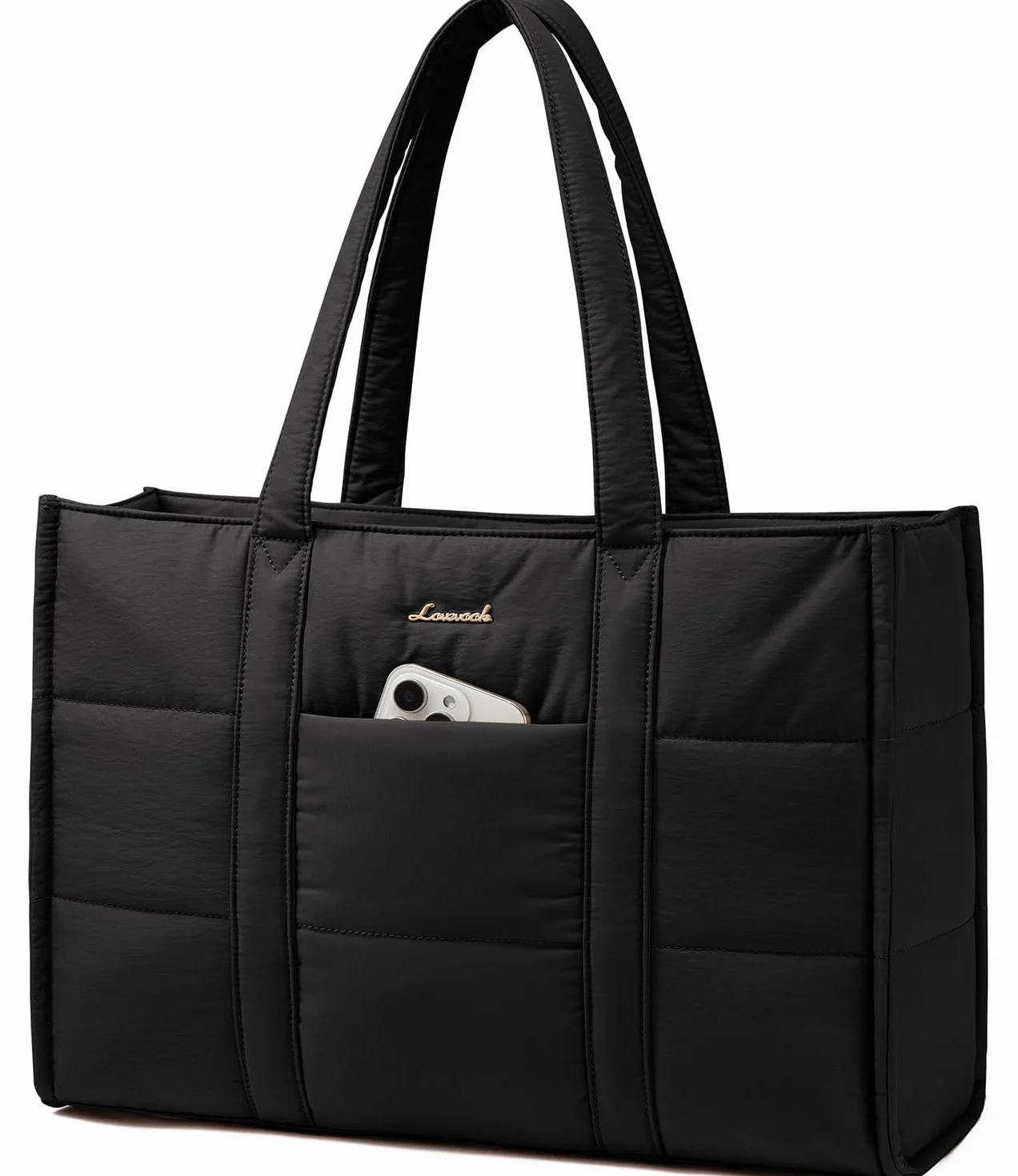 LOVEVOOK Bolso Mujer Grande, Puffer Bolso Tote Bag Bolsos para Universidad Shopper, Bolso Portatil Ordenador para Trabajo Oficina Universitarias