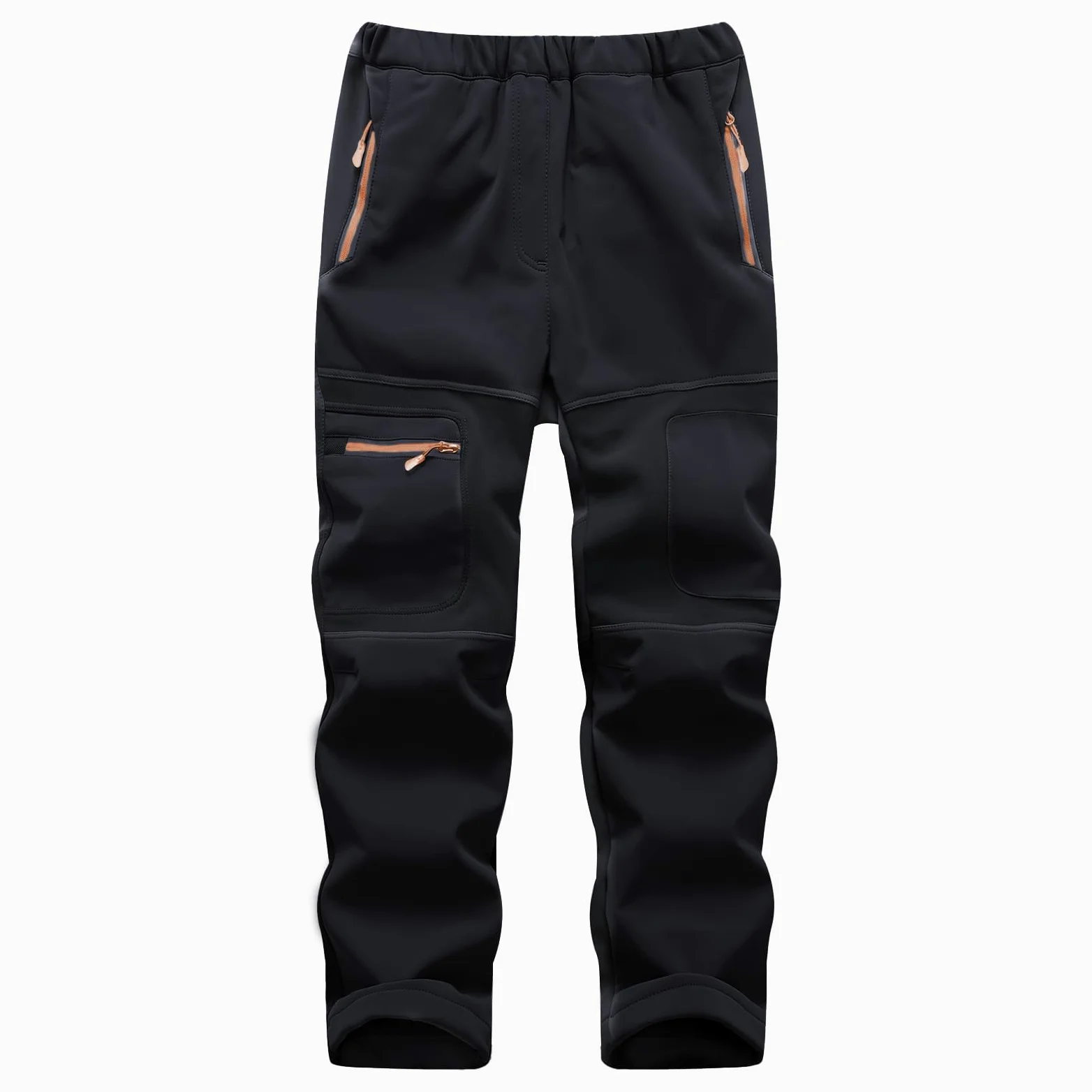 BWBIKE Kids Pantalones Cortavientos Impermeables para Nieve para Niño Forro Polar para Jóvenes al Aire Libre Lind Hiking Softshell Pantalones Cálidos con Aislamiento con 4 Bolsillos con Cremallera