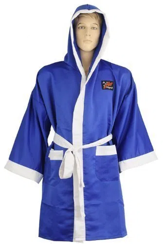 Playwell Boxeo Vestido 100% Satén Completo Longitud - Azul
