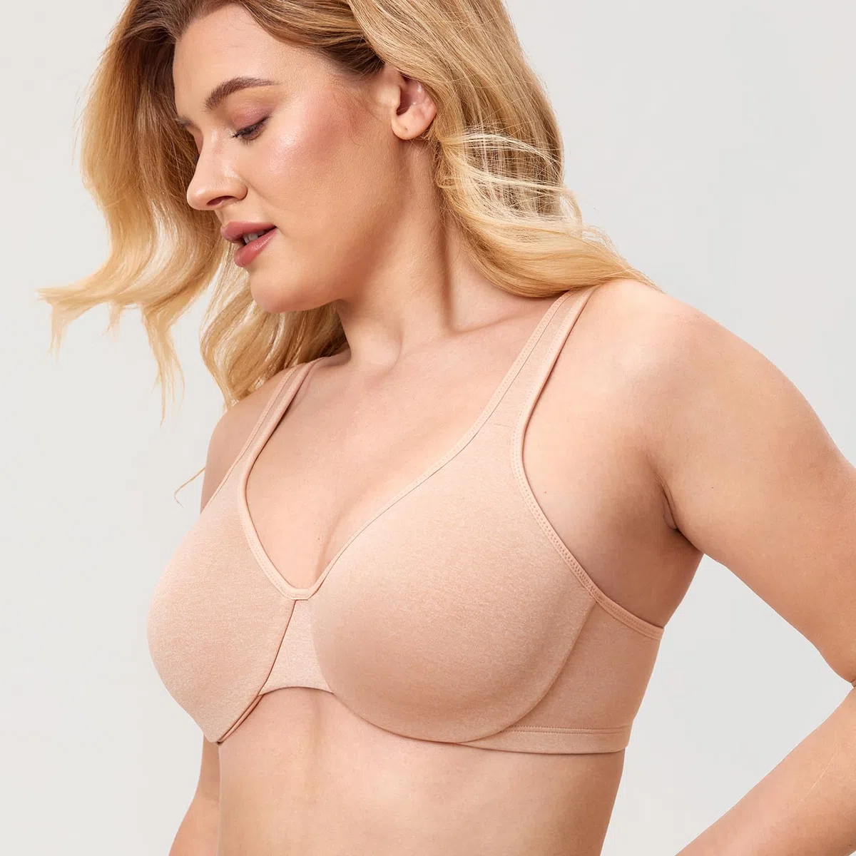 DELIMIRA Mujer Sujetador Copa Completa Reductor con Aros Minimizador Talla Grande